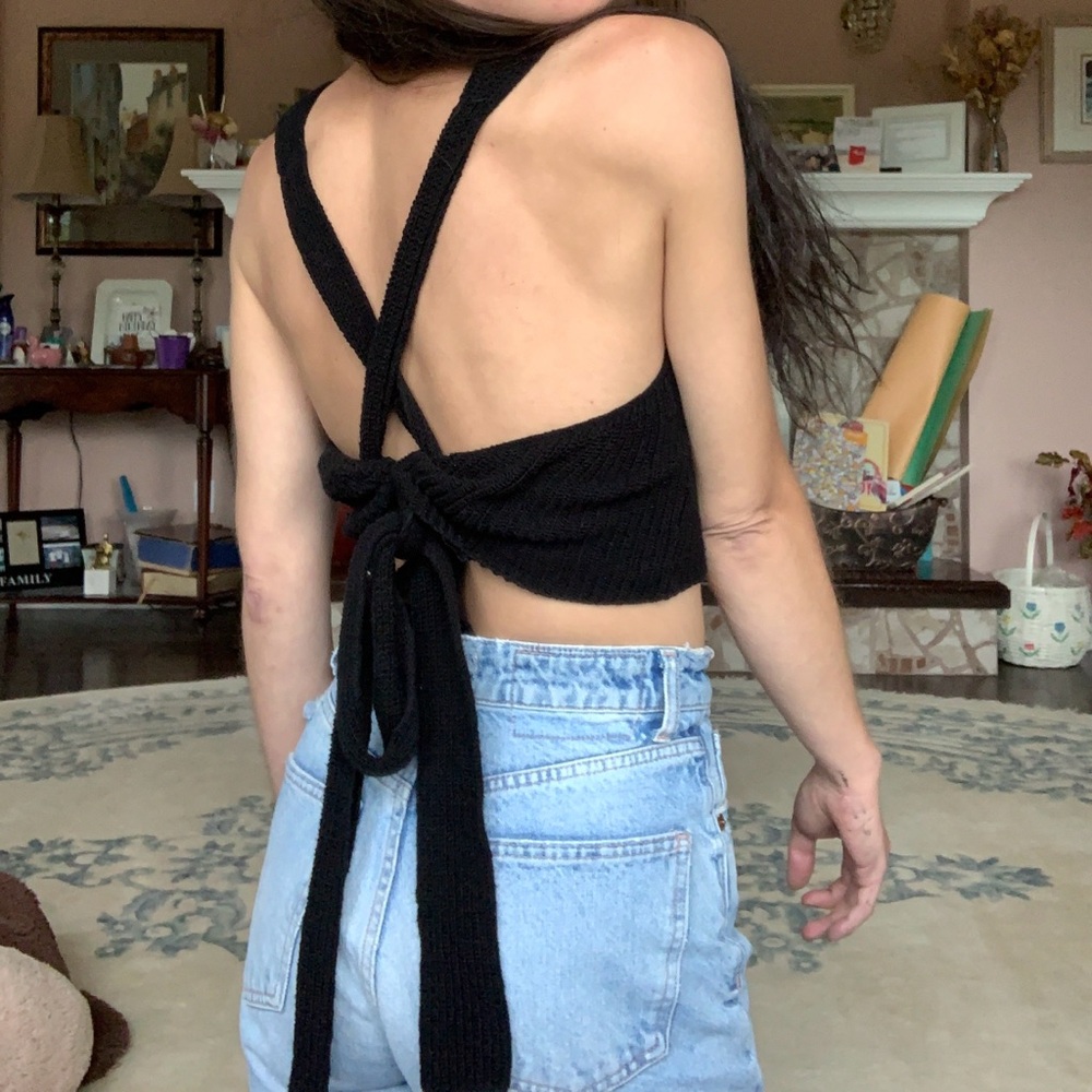 House Of Harlow 1960 knit wrapped crop top